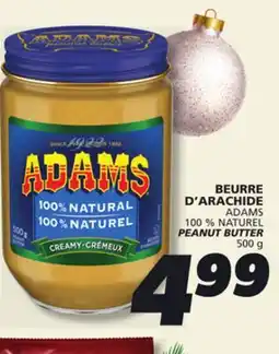 IGA ADAMS 100 % NATUREL PEANUT BUTTER offer