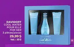 Familiprix DAVIDOFF, COOL WATER FOR HER, Gift set for women, 3 pieces offer