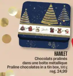 Jean Coutu HAMLET Praline chocolates in a tin box offer