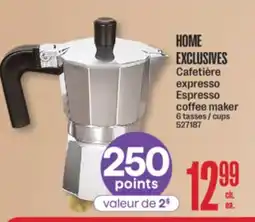Jean Coutu HOME EXCLUSIVES Espresso coffee maker offer