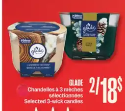 Jean Coutu GLADE Selected 3-wick candles offer