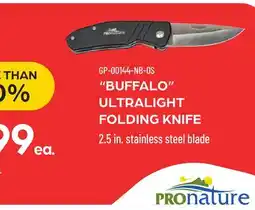 Pronature BUFFALO ULTRALIGHT FOLDING KNIFE offer