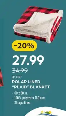 Pronature POLAR LINED PLAID BLANKET offer