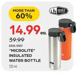 Pronature MICROLITE INSULATED WATER BOTTLE offer