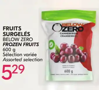 IGA BELOW ZERO OR COMPLIMENTS FROZEN FRUITS offer
