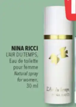 Familiprix NINA RICCI, L'AIR DU TEMPS, Natural spray for women, 30 ml offer