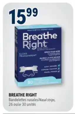 Familiprix BREATHE RIGHT Nasal strips, 26or 30unités offer