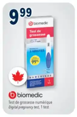 Familiprix BIOMEDIC, Test de grossesse numérique, 1 test offer