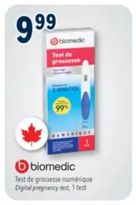 Familiprix BIOMEDIC, Test de grossesse numérique, 1 test offer
