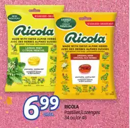 Uniprix RICOLA Pastilles/Lozenges offer