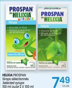 Uniprix HELIXIA PROSPAN Sirops sélectionnés/Selected syrups offer