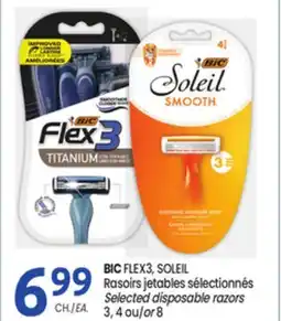 Uniprix BIC FLEX3, SOLEIL Rasoirs jetables sélectionnés/Selected disposable razors offer