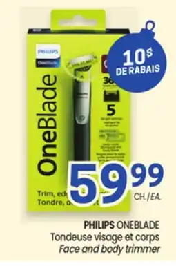 Uniprix PHILIPS ONEBLADE Tondeuse visage et corps /Face and body trimmer offer