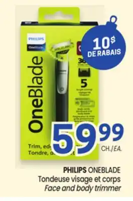 Uniprix PHILIPS ONEBLADE Tondeuse visage et corps /Face and body trimmer offer