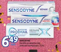 Uniprix SENSODYNE Dentifrices sélectionnés/Selected toothpastes offer
