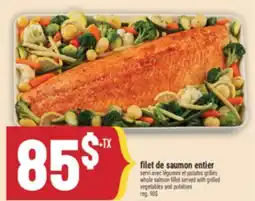 Marché Adonis FILET DE SAUMON ENTIER | WHOLE SALMON FILLET SERVED WITH GRILLED VEGETABLES AND POTATOES offer
