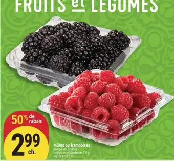 Marché Adonis MÛRES OU FRAMBOISES | RASPBERRIES OR BLACKBERRIES offer