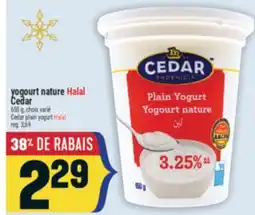 Marché Adonis YOGOURT NATURE HALAL CEDAR | CEDAR PLAIN YOGURT HALAL offer