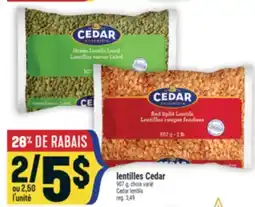 Marché Adonis LENTILLES CEDAR | CEDAR LENTILS offer