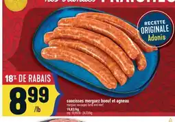 Marché Adonis Saucisses merguez boeuf et agneau merguez | Sausages lamb and beef offer