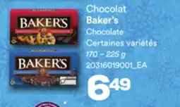 Provigo CHOCOLAT BAKER'S, 170 – 225 g offer