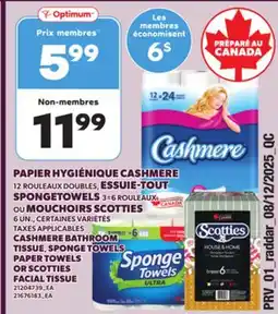 Provigo CASHMERE BATHROOM TISSUE, SPONGE TOWELS PAPER TOWELS OR SCOTTIES FACIAL TISSUE offer
