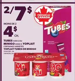 Provigo YOPLAIT TUBES, 448 G OR MINIGO, 6X60 G offer