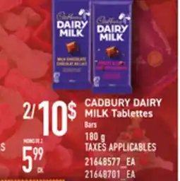 Provigo CADBURY DAIRY MILK TABLETTES BARS, 180 g offer