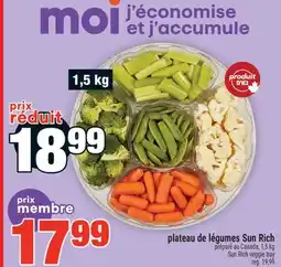 Super C plateau de légumes Sun Rich | Sun Rich veggie tray offer