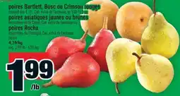 Super C poires Bartlett, Bosc ou Crimson rouges offer