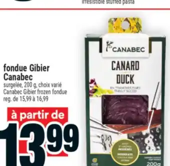 Super C fondue Gibier Canabec |Canabec Gibier frozen fondue offer