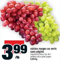 Super C raisins rouges ou verts sans pépins offer