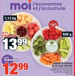 Super C plateau de légumes ou de fruits Sun Rich | Sun Rich fruit or vegetable tray offer