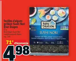 Super C feuilles d'algues grillées Sushi Nori Blue Dragon | Blue Dragon Sushi Nori roasted seaweed sheets offer