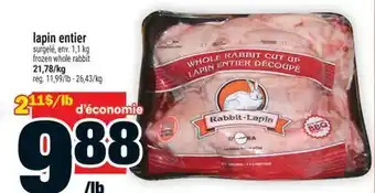 Super C lapin entier | frozen whole rabbit offer