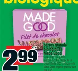 Super C barres granola biologiques Made Good offer