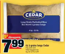 Super C riz à grains longs Cedar | Cedar long grain rice offer