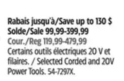 Canadian Tire DEWALT Selected Corded and 20V Power Tools offer