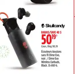 Canadian Tire Skullcandy Dime Evo Wireless Earbuds, Black offer