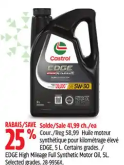 Canadian Tire EDGE High Mileage Full Synthetic Motor Oil, 5L. Selected grades offer