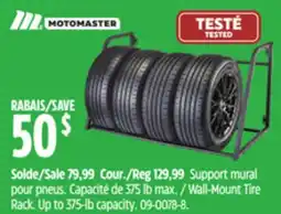 Canadian Tire Wall-Mount Tire Rack. Up to 375-lb capacity offer