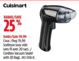 Canadian Tire Cordless Vacuum Sealer with 20 Bags offer