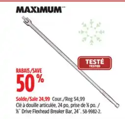 Canadian Tire 1⁄2˝ Drive Flexhead Breaker Bar offer