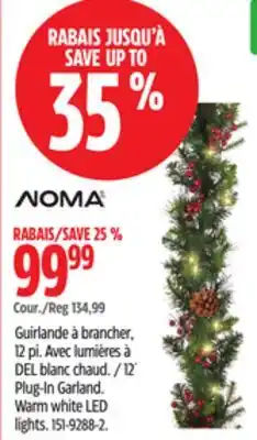 Canadian Tire Plug-In Garland. Warm white LED lights offer