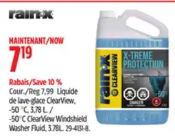 Canadian Tire Rain-X -50°C ClearView Windshield Washer Fluid, 3.78L offer