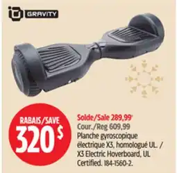 Canadian Tire Gravity X3 Electric Hoverboard, UL Certified offer