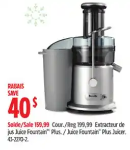 Canadian Tire Juice Fountain Plus Juicer offer