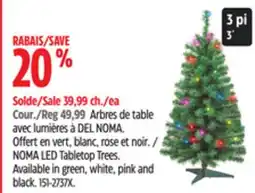 Canadian Tire NOMA LED Tabletop Trees. Available in green, white, pink and black offer