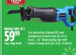 Canadian Tire Mastercraft Reciprocating Saw with Keyless Change and LED, 8.5A offer