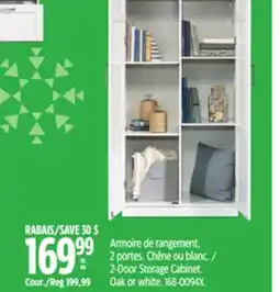 Canadian Tire 2-Door Storage Cabinet. Oak or white offer
